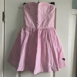 Abercrombie and Fitch pink stripe strapless dress